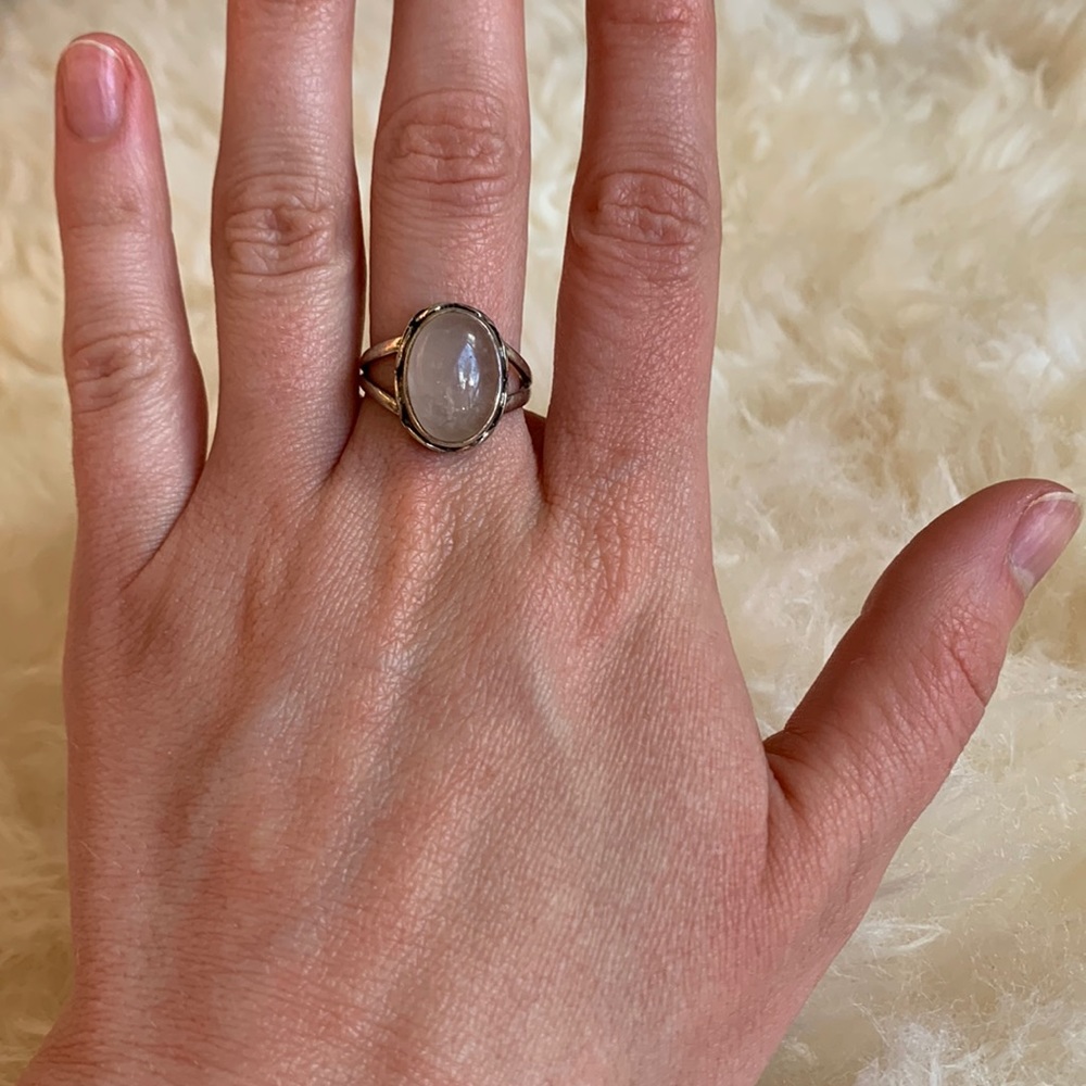 Rose Quartz Silver Ring